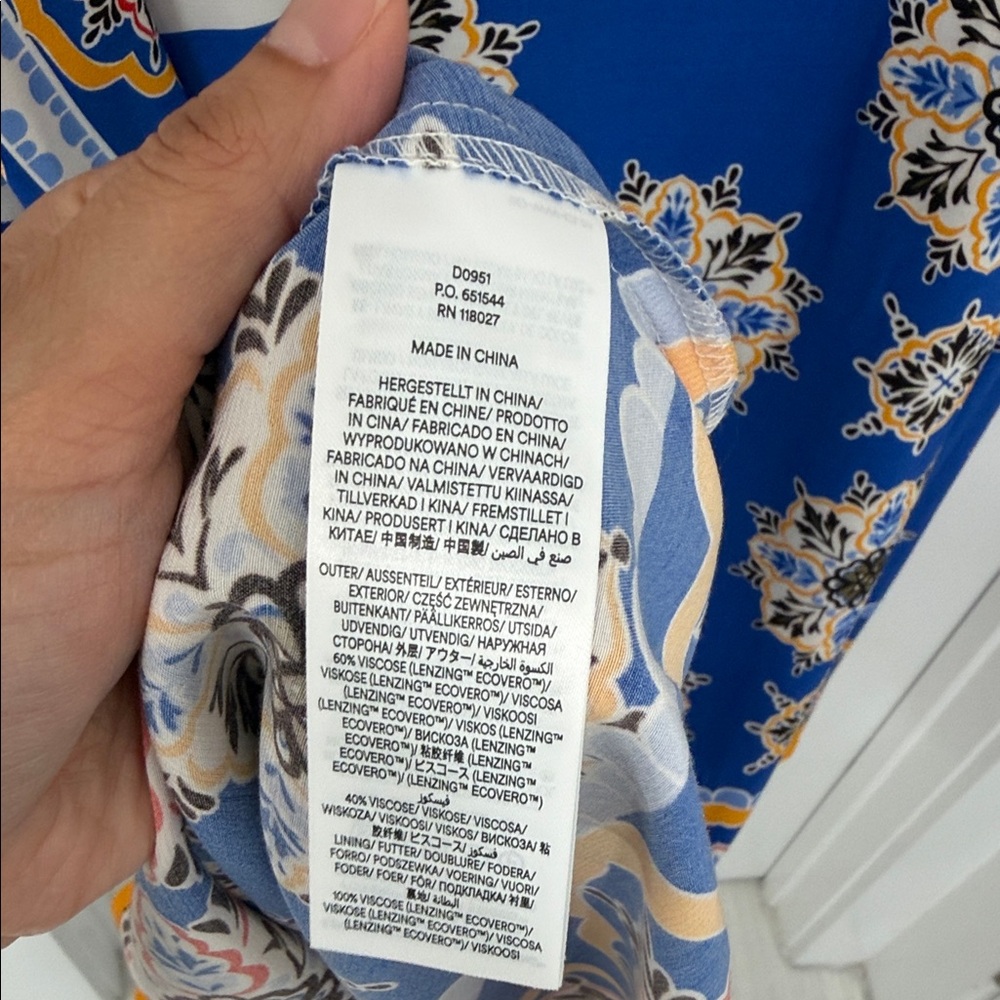 Boden Blue and Yellow Occasion Blouson Long Sleeve Maxi Dress - Picture 5 of 7